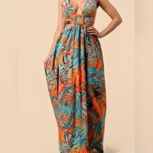 Tropical Print Maxi Dress- NWT